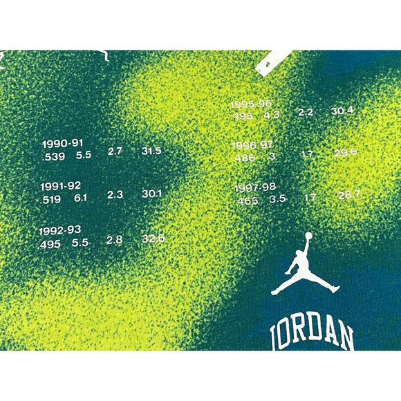 Jumpman Jordan Graphic Tee Size Large Green/Yellow Tie-Dye Short Sleeve - Picture 11 of 11